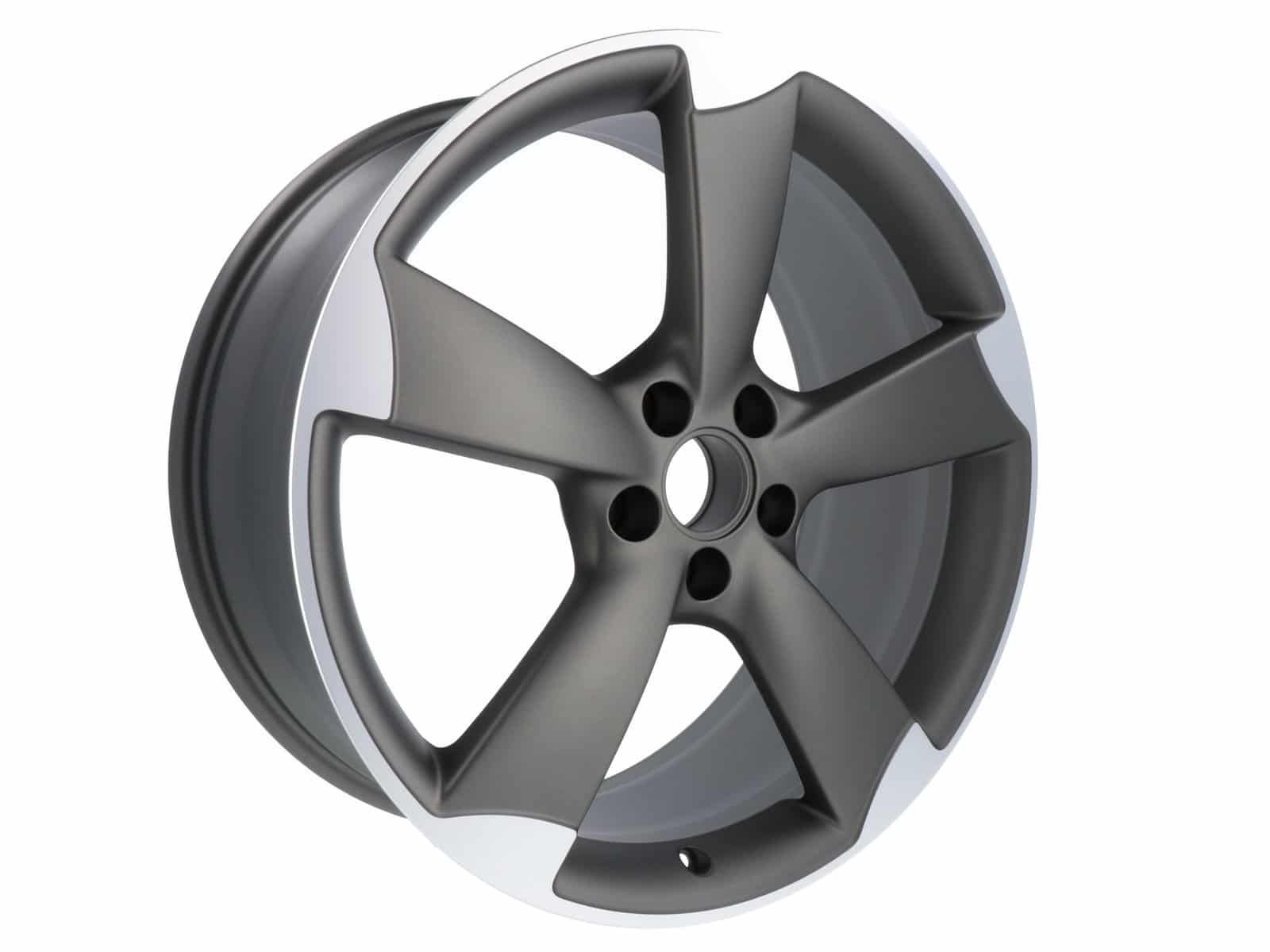 Nachher: Audi-Rotor-Felge, glanz/matt, CNC